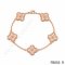 Fake Van Cleef & Arpels Vintage Alhambra Bracelet In Pink Gold With Round Diamonds