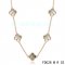 Fake Van Cleef & Arpels Vintage Alhambra Necklace In Pink Gold With 5 Motifs