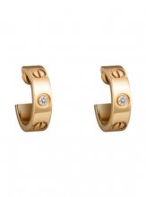 1:1 Replica Cartier Love Earring 18K Yellow Gold With 2 Diamonds B8022900