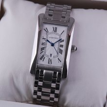 Cartier Tank Americaine 18K white gold midsize watch for men and women