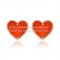 Van Cleef & Arpels Sweet Alhambra Heart Earrings Pink Gold With Carnelian Mother Of Pearl