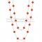 Van Cleef & Arpels Vintage Alhambra Necklace White Gold 20 Motifs With Carnelian Mother Of Pearl