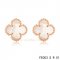 Imitation Van Cleef & Arpels Clover White Mother Of Pearl Pink Gold Earrings